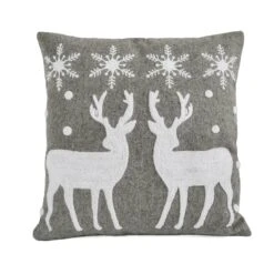 National Tree Company 18" HGTV Home Collection Reindeer And Snowflakes Pillow