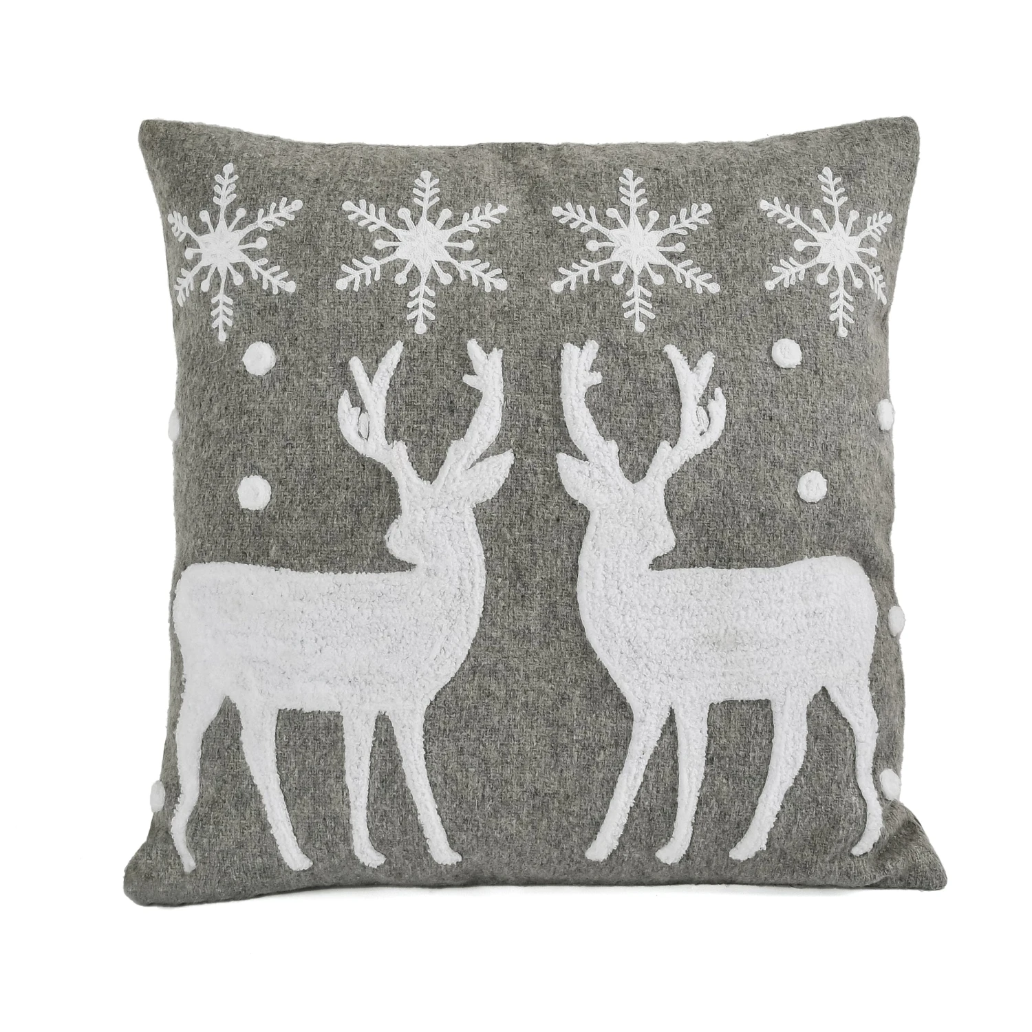 National Tree Company 18" HGTV Home Collection Reindeer And Snowflakes Pillow