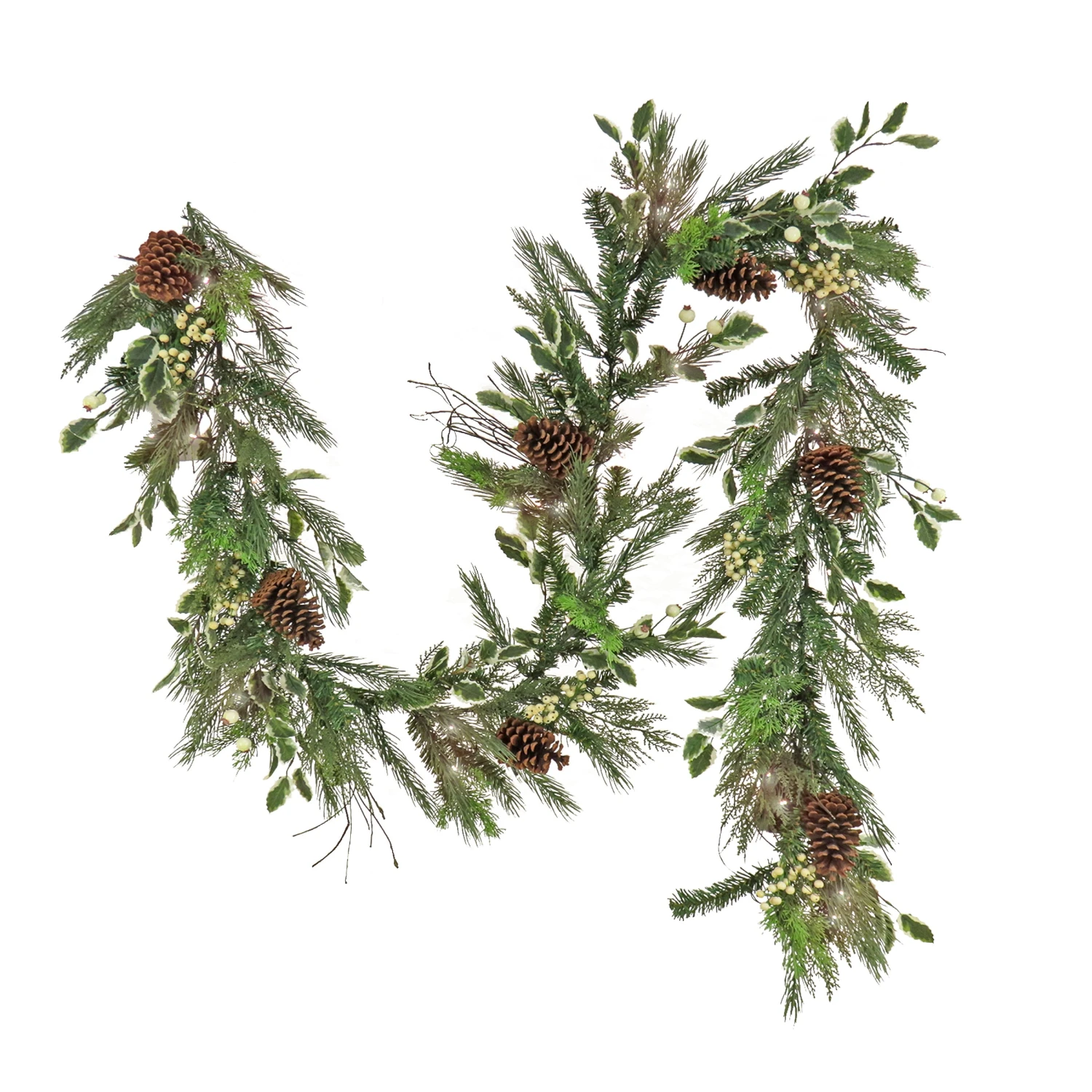 National Tree Company 9 Ft. HGTV Home Collection Pre-Lit Holly And Berry Garland