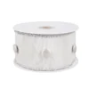 National Tree Company 3" HGTV Home Collection Dupioni Button Ribbon, White