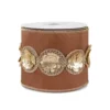 National Tree Company 4" HGTV Home Collection Sequin Beaded Taffeta Ribbon, Brown