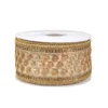 National Tree Company 2.5" HGTV Home Collection Dupioni Gold Beaded Ribbon