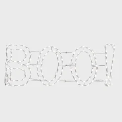 National Tree Company Halloween Lighted Sign Decoration, White, 'BOO' Sign, LED Lights, Plug In, 5 Feet