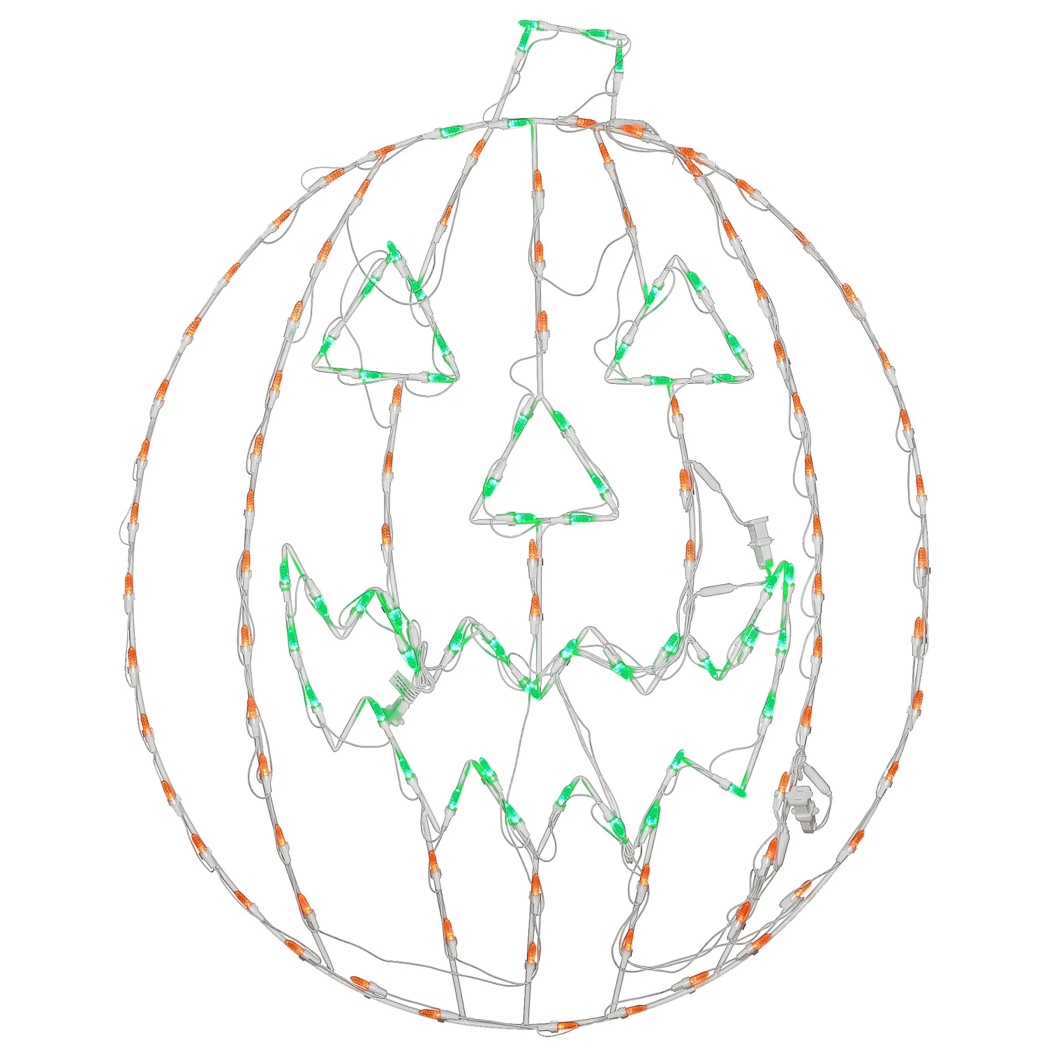 National Tree Company Halloween Lighted Sign Decoration, White, Jack O' Lantern, LED Lights, Plug In, 44 Inches