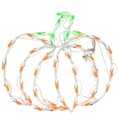 National Tree Company Halloween Lighted Sign Decoration, White, Pumpkin, LED Lights, Plug In, 14 Inches