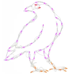 National Tree Company Halloween Lighted Sign Decoration, White, Raven, LED Lights, Plug In, 2 Feet
