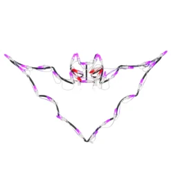 National Tree Company Halloween Lighted Sign Decoration, White, Bat, LED Lights, Plug In, 23 Inches