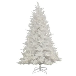National Tree Company HGTV Home Collection Pre-Lit Christmas By The Sea Coral Artificial Tree With Artificial Tree Stand Pre-Strung With Warm White LED Lights , Plug In, HGTV Home Collection, Coral, 9ft