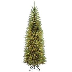 National Tree Company Pre-Lit Artificial Christmas Tree, PowerConnect Kingswood Fir With Light Parade LED Lights, RGB LED Lights, Plug In, 7.5 Ft