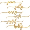 National Tree Company 6-Piece Christmas Place Setting Message Decor, Curly Script Writing In Gold, 10 In