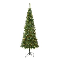 National Tree Company First Traditions Pre-Lit Artificial Linden Spruce Christmas Tree, Warm White LED Lights, Plug In, 7.5 Ft