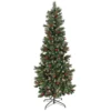 National Tree Company Artificial Meadowlark Pencil Hinged Christmas Tree, Pre-Lit With Clear Incandescent Lights, Plug In, 6.5 Ft