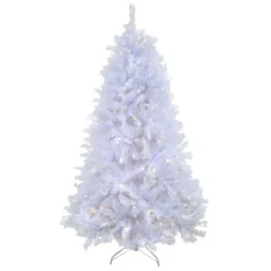 National Tree Company 6.5ft Pre-lit Artificial Millville White Hinged Tree With PowerConnect™, 400 Dual Color® LED Lights-UL