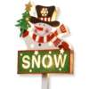 National Tree Company Pre-Lit 35" Snowman With SNOW Sign