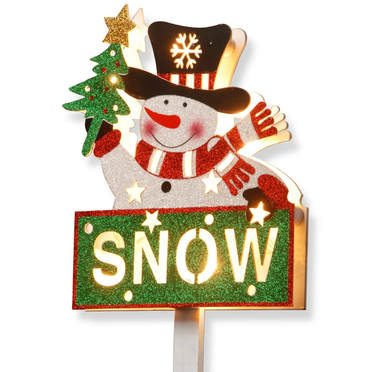 National Tree Company Pre-Lit 35" Snowman With SNOW Sign