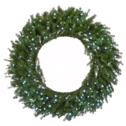 National Tree Company 48" Memory-Shape® Norwood Fir Wreath With White LED Lights
