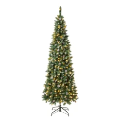 National Tree Company First Traditions Oakley Hills Snowy Christmas Tree With Hinged Branches, 6 Ft