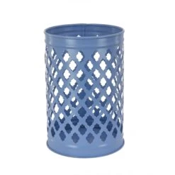 National Tree Company National Outdoor Living Lantern Candleholder, Ice Melt Blue, Modern Design And Finish, 12 Inches