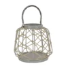 National Tree Company National Outdoor Living Lantern Candleholder, Woven Rope Construction, Glacier Gray, Modern Design And Finish, Includes Metal Handle, 10 Inches