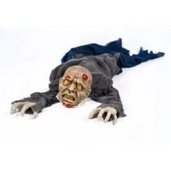National Tree Company Halloween Pre Lit Animated Crawling Ghoul, Grey, Sound Activated, LED Lights, Battery Operated, 55 Inches
