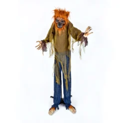 National Tree Company Halloween Pre Lit Animated Werewolf, Brown, Sound Activated, LED Lights, Battery Operated, 63 Inches