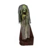 National Tree Company Halloween Pre Lit Animated Scary Green Witch, Green, Sound Activated, LED Lights, Battery Operated, 59 Inches