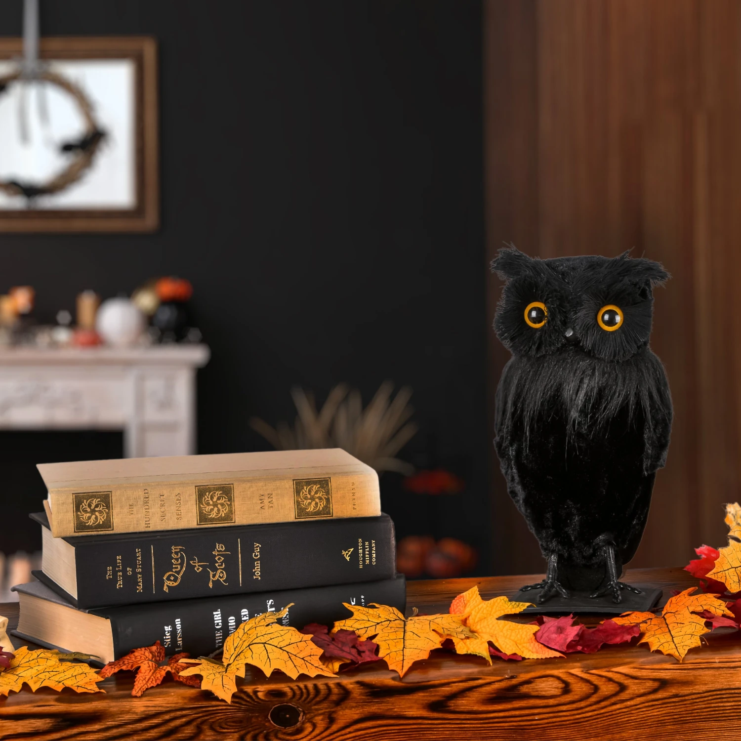 National Tree Company Halloween Tabletop Decoration, Black, Lifelike Owl, 11 Inches - Image 2
