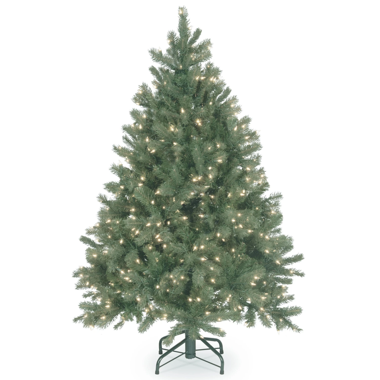 National Tree Company Pre-Lit 'Feel Real' Artificial Full Downswept Christmas Tree, Green, Douglas Blue Fir, White Lights, Includes Stand, 4.5 Feet