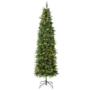 National Tree Company First Traditions Pre-Lit Duxbury Slim Christmas Tree With Hinged Branches, Warm White LED Lights, Plug In, 7.5 Ft