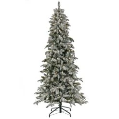 National Tree Company 7.5 Ft Pre-Lit Snowy Vintin Fir Tree With LED Lights