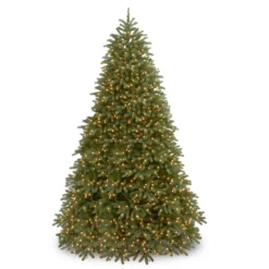 National Tree Company Pre-Lit 'Feel Real' Artificial Christmas Tree, Jersey Fraser Fir, Green, Dual Color LED Lights, Includes Stand, 9 Feet
