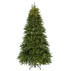 National Tree Company 7.5 Ft Jersey Fraser Fir Slim Tree With Dual Color® LED Infinity Lights®