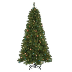 National Tree Company Pre-Lit Artificial Christmas Tree, Mixed Pine With Multicolor Lights, Plug In, 6.5 Ft