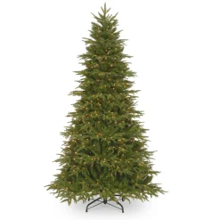 National Tree Company Pre-Lit 'Feel Real' Artificial Full Christmas Tree, Green, Northern Frasier Fir, White Lights, Includes Stand, 6.5 Feet
