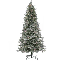 National Tree Company 7.5 Ft Pre-Lit Snowy Poechmann Fir Tree With LED Lights