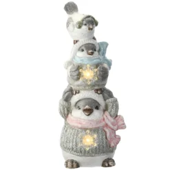 National Tree Company 18" Lighted Stacked Bird Trio