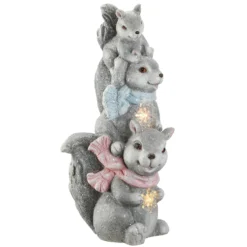 National Tree Company 19" LED Squirrel Trio Fuguerine