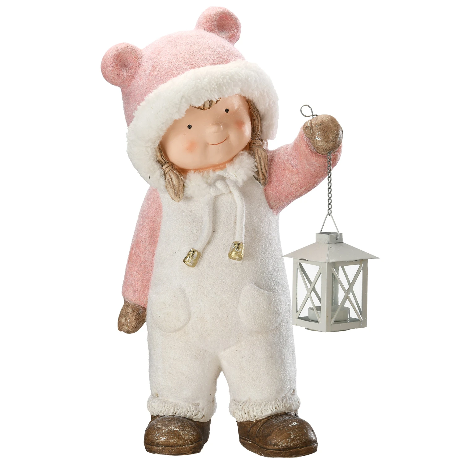 National Tree Company 18" Girl In Snowsuit Candleholder Figuerine