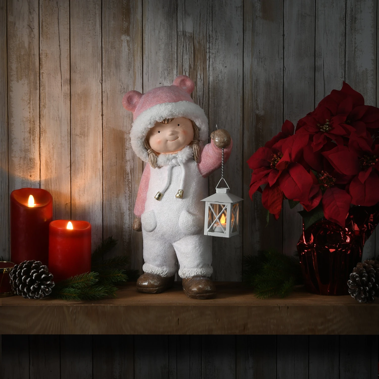 National Tree Company 18" Girl In Snowsuit Candleholder Figuerine - Image 2