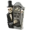 National Tree Company Halloween Skeleton Holding A Tombstone Decoration, 12 Inches