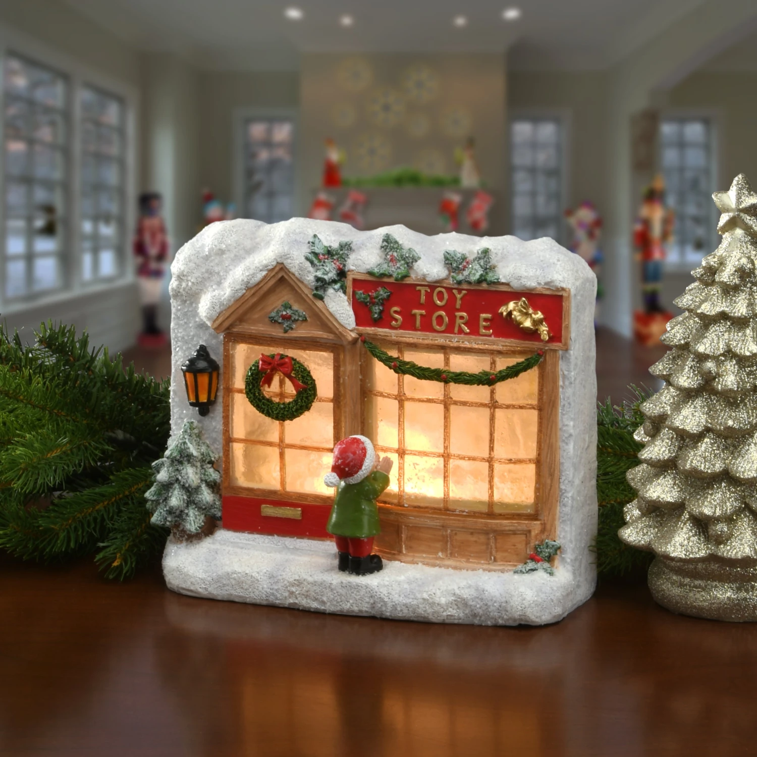 National Tree Company 7" "Toy Store" House With LED Lights - Image 2