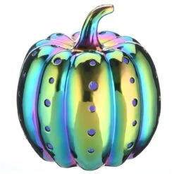 National Tree Company Halloween 12" LED Lit Iridescent Pumpkin Décor