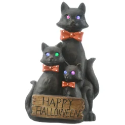 National Tree Company Halloween Happy Cat Trio, LED Lights, 21 Inches