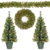 National Tree Company Evergreen Assortment With Battery Operated LED Lights