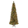 National Tree Company Pre-Lit Artificial Slim Christmas Tree, Glittering Pine, Green, Multicolor Lights, Decorated With Pine Cones, Ball Ornaments, Includes Stand, 9 Feet