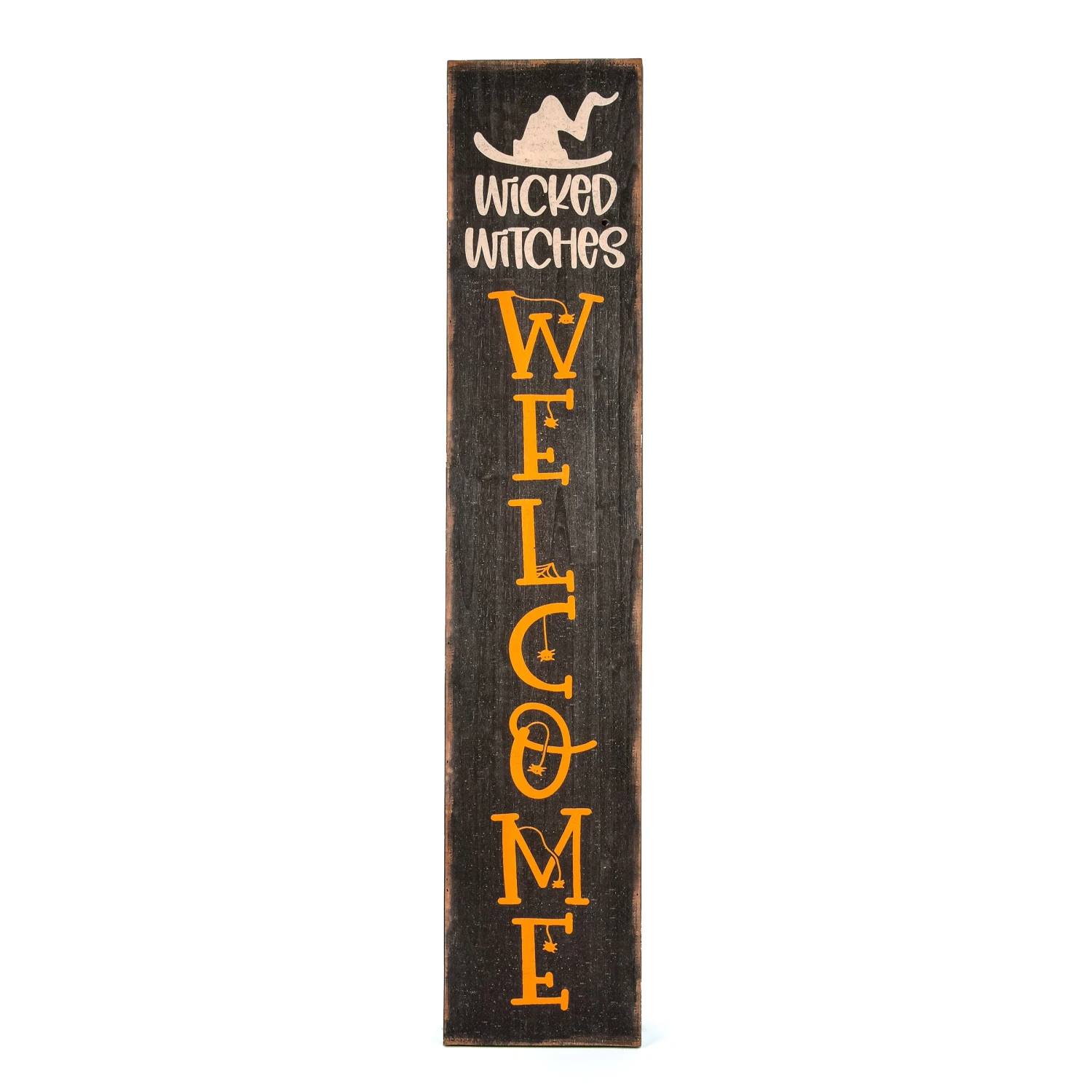 National Tree Company Halloween Hanging Porch Sign, Black, 'Wicked Witches Welcome', Wooden Construction, 39 Inches