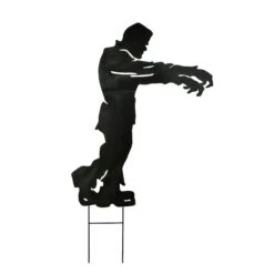 National Tree Company Halloween Lawn Decoration, Black, Frankenstein, Includes Garden Stakes, 4 Feet