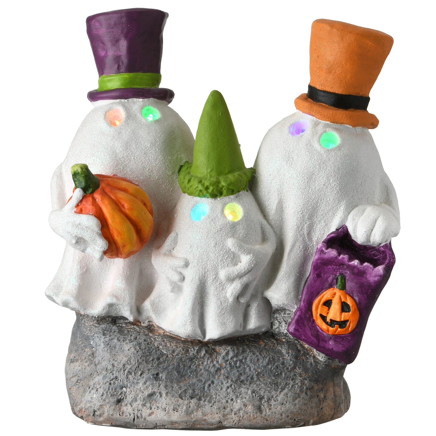 National Tree Company Halloween Trick Or Treating Ghosts Decoration, LED Lights, 15 Inches