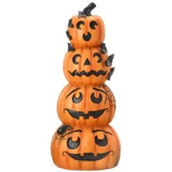 National Tree Company Halloween Stacked Smiling Jack-O-Lanterns Decoration, 39 Inches