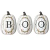 National Tree Company Halloween White Pumpkin BOO Sign Decoration, 13 Inches
